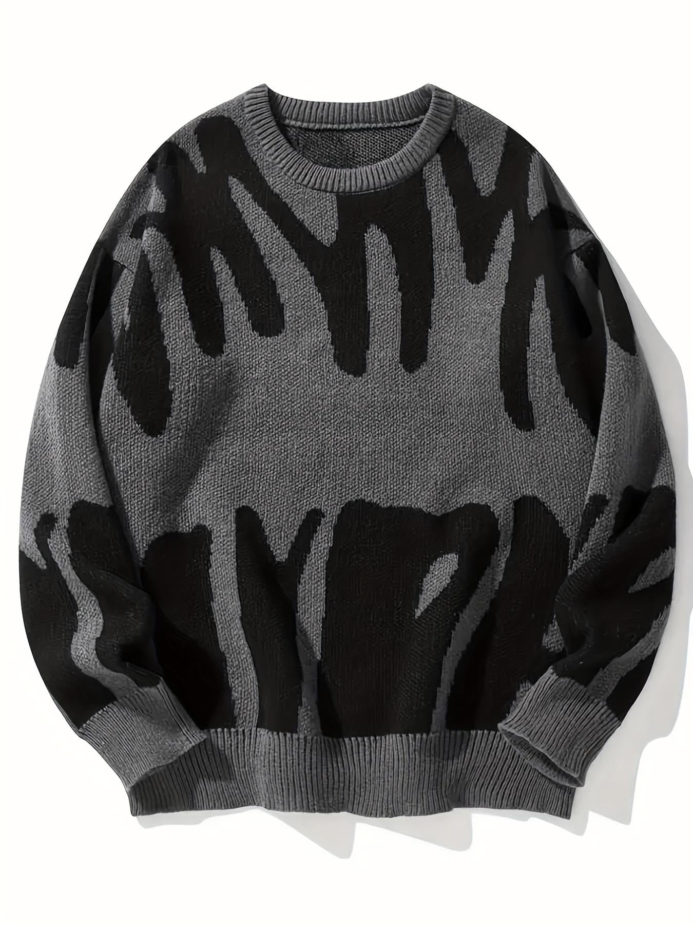 Casual Crew Neck Knit Pullover Sweater